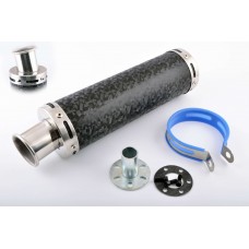 Глушитель (тюнинг)   300*90mm, креп. Ø48mm   (нержавейка, мрамор черный, прямоток, тип:1)