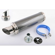 Глушитель (тюнинг)   300*90mm, креп. Ø48mm   (нержавейка, карбон mod:2, прямоток, тип:3)