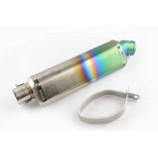Глушитель (тюнинг)   300*88mm, креп. Ø48mm   (нержавейка, радуга, прямоток, mod:6)