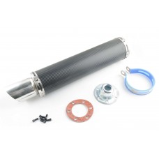 Глушитель (тюнинг)   420*100mm, креп. Ø78mm   (нержавейка, карбон черный, прямоток, mod:1)