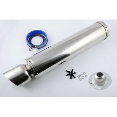 Глушитель (тюнинг)   420*100mm, креп. Ø78mm   (нержавейка, хром, mod:24)