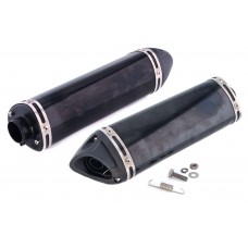 Глушитель (тюнинг)   350 mm   (нержавейка, овал, черный, прямоток mod:3)   118