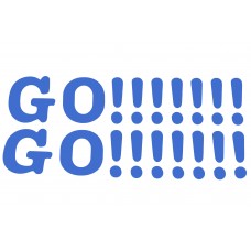 Наклейка   декор   GO!!!!!!!   (41х9, синяя)   (#0498)