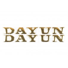 Наклейка   буквы   DAYUN   (19х4см, 2шт, золотые)   (#DYN)