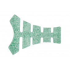 Наклейка на бак   (20x16см, стразы зеленые)