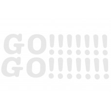 Наклейка   декор   GO!!!!!!!   (41х9, белая)   (#0498R)
