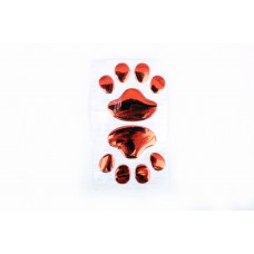 Наклейка   шильдик   CATS PAW   (7x6см, 2шт, алюминий, красный)   (#4725)
