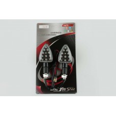 Повороты светодиодные, лодочка (пара)   (15 LED, черные, белое стекло)   ST