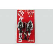 Повороты светодиодные, лодочка (пара)   (15 LED, карбон, белое стекло)   ST