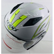 Шлем открытый   (mod:FX-512) (size:XL,белый, желтый декор, ARROW)   FGN