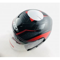 Шолом відкритий (mod: FX-512) (size: XL, чорний, червоний декор, ARROW) FGN