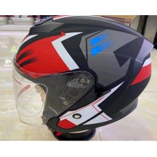 Шолом відкритий (mod:522-3) (size:XL,чорно-червоний) FGN