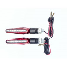 Поворот светодиодный, прямоугольный   (20 LED, красный, белое стекло)   JS