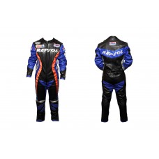 Комбинезон кожзам   (size:L, черно-синий, Honda REPSOL)