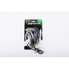 Повороты светодиодные (пара)   изогнутые   (черные, прозрачные, 21 диод)   MONSTER ENERGY