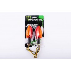 Повороты светодиодные (пара)   стреловидные   (красные, желтое стекло, 11 диодов)   MONSTER ENERGY