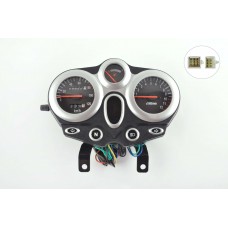 Панель приборов (в сборе)   Zongshen, Lifan 125/150   (120км/ч, черно-серебрянная, круглая, тахометр)   (mod:MY-013)