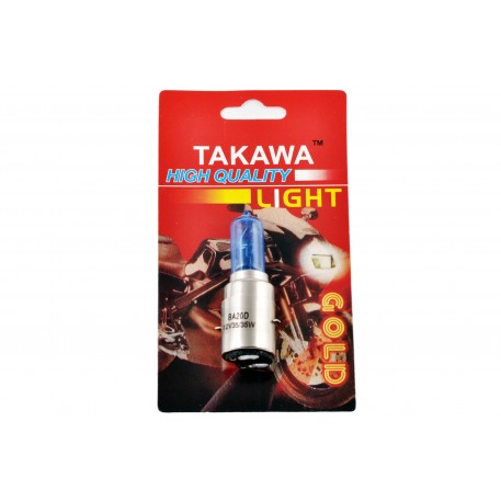 Лампа BA20D (2 уса)   12V 35W/35W   (супер синяя, высокая)   (блистер)   TAKAWA