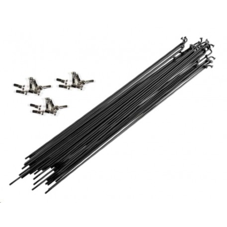 Спиця велосипедна (L-224mm, 14G) (144шт) (чорні) Сталь з ніпелем T-BIKE