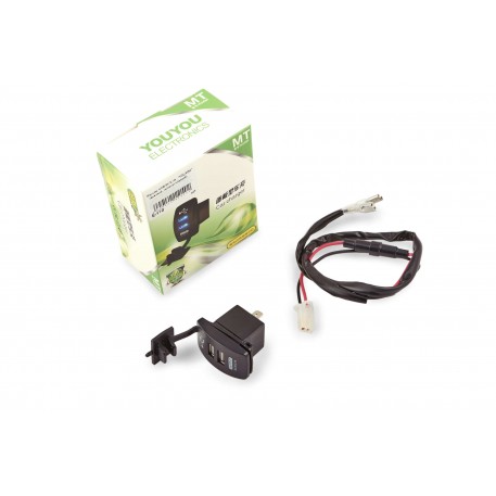 Разъем USB 5V 3,1А   (врезной, прямоугольный)   (2 порта)   YOUYOU