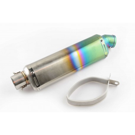 Глушитель (тюнинг)   300*88mm, креп. Ø48mm   (нержавейка, радуга, прямоток, mod:6)