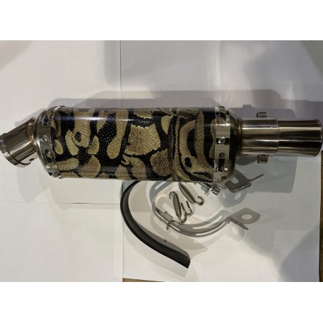 Глушитель (тюнинг)   235*88mm, креп. Ø48mm   (нержавейка, овал, карбон серый, прямоток)