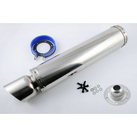 Глушитель (тюнинг)   420*100mm, креп. Ø78mm   (нержавейка, хром, mod:24)