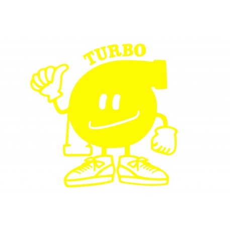 Наклейка   декор   TURBO   (16x16см, желтая)   (#0309)