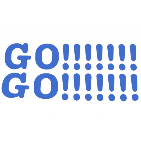 Наклейка   декор   GO!!!!!!!   (41х9, синяя)   (#0498)