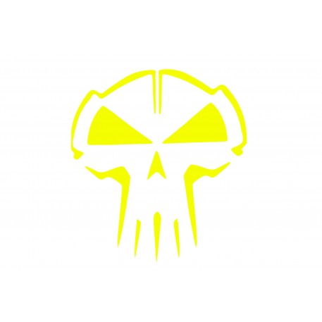 Наклейка   декор   SKULL   (10x10см, желтая)   (#HQ5Y)