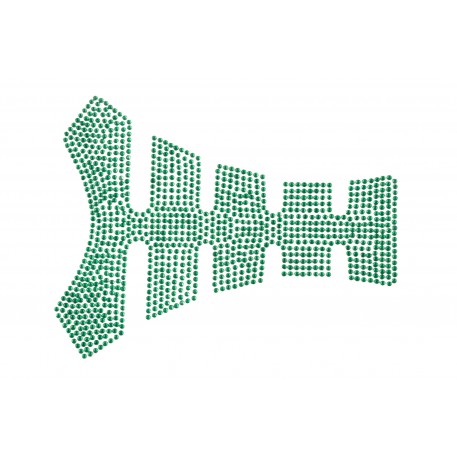 Наклейка на бак   (20x16см, стразы зеленые)