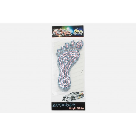 Наклейка   декор   FOOT   (16x9см, стразы розовые)