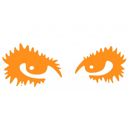Наклейка декор EYES (18х6см, оранжева) (#HQ5)