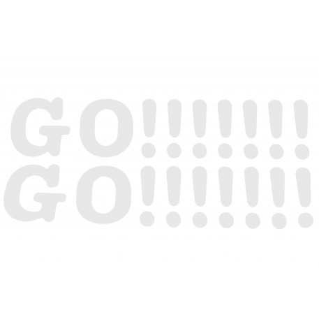 Наклейка   декор   GO!!!!!!!   (41х9, белая)   (#0498R)