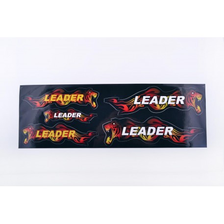 Наклейки   (набор) LEADER   (48х16см, черные) EVO