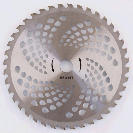 Нож мотокосы   40T   (Ø255/25.4 mm)   (победитовые зубья)   (серебро)   BEST
