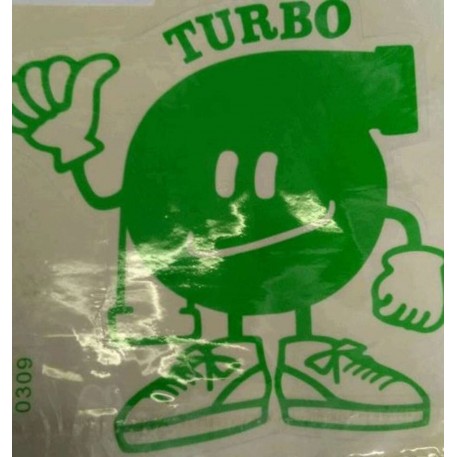 Наклейка   декор   TURBO   (16x16см, зеленая)   (#0309)