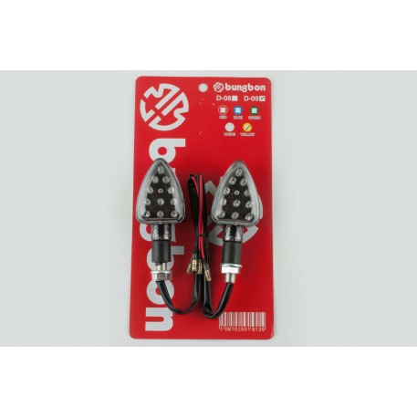 Повороты светодиодные, лодочка (пара)   (15 LED, карбон, белое стекло)   ST