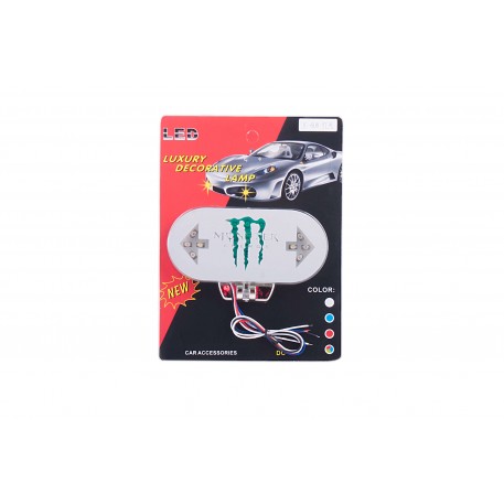 Стоп-сигнал диодный с поворотами (в сборе)   универсальный (зеленые, MONSTER ENERGY)   (mod:JC-605)   JCAA