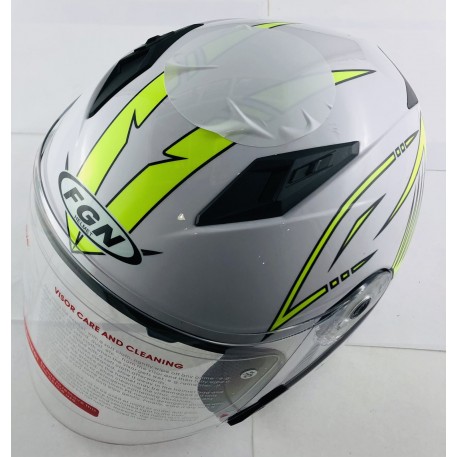 Шолом відкритий (mod: FX-512) (size: XL, білий, жовтий декор, ARROW) FGN
