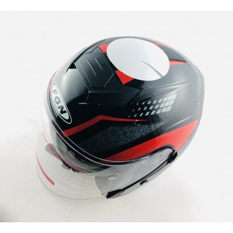 Шолом відкритий (mod: FX-512) (size: XL, чорний, червоний декор, ARROW) FGN