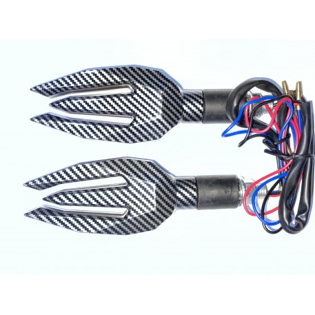 Поворот светодиодный, трезубец   (LED, карбон, тюнинг)   JS