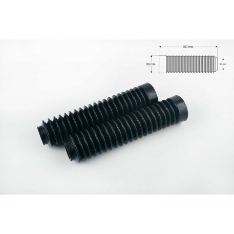 Гофры передней вилки (пара)   универсальные   L-250mm, d-30mm, D-50mm   (черные)   MZK