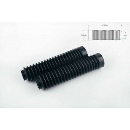 Гофры передней вилки (пара)   универсальные   L-190mm, d-30mm, D-45mm   (черные)   MZK