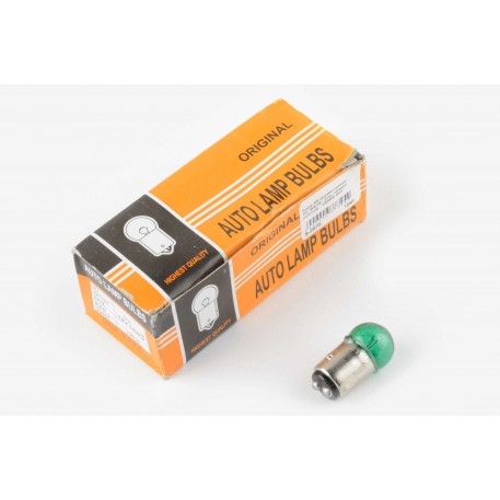Лампа S25 (двухконтактная)   12V 10W/5W   (стоп, габарит)   (зеленая)   ORANGE BOX