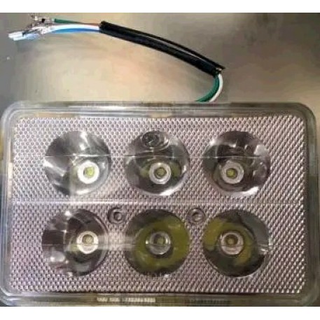 Вставка в фару светодиодная квадратная  LED (6 диодив  со стеклом и подсветкой) (15,5*10) EVO