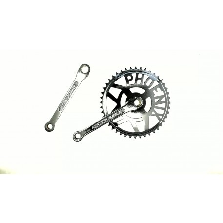 Звезда велосипедная (передняя)   44T   (+2 шатуна L-170mm, под круг, хром)   DS